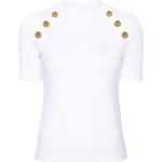 Camisetas blancas de poliamida de manga corta manga corta BALMAIN talla S para mujer 
