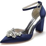 Zapatos azul marino de goma de novia con tacón de 3 a 5cm talla 40 para mujer 