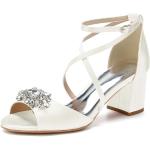 Sandalias blancas de Diamantes de tiras Novia talla 37 para mujer 