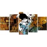Cuadro en Lienzo Tríptico Adaptación Arbol de la Vida de Klimt en Color  Plata