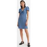 Vestidos azules de tencel de manga corta mini manga corta con escote V LEVI´S con lazo talla L para mujer 