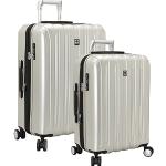 Set de maletas plateado de policarbonato con aislante térmico Delsey para mujer 