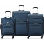 Set de maletas azules celeste de poliester rebajadas con ruedas 