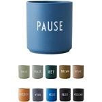 Tazas azules de porcelana de espresso  de 250 ml aptas para microondas Design Letters 