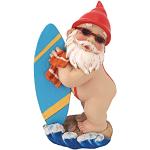 Design Toscano la destructora Surfer Dude Estatua de gnomo, Piedra, Multicolor
