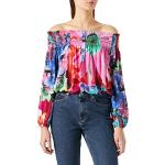 Blusas largas multicolor rebajadas floreadas Desigual con motivo de flores talla XL para mujer 