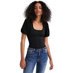 Camisetas body negros con cuello redondo Desigual talla XS para mujer 