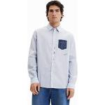 Camisetas azules a rayas manga larga con rayas Desigual talla XL para hombre 