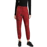 Pantalones estampados rojos rebajados de camuflaje Desigual con motivo de flores talla S para mujer 