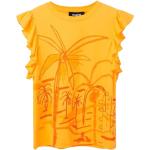 Camisetas naranja de manga corta rebajadas de primavera sin mangas con cuello redondo Desigual talla L para mujer 