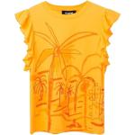 Camisetas naranja de manga corta rebajadas de primavera sin mangas con cuello redondo Desigual talla XL para mujer 