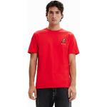 Camisetas rojas de manga corta manga corta con cuello redondo Desigual talla M para hombre 
