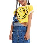 Camisetas amarillas de manga corta infantiles con logo Desigual 12 años para niña 