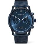 DETOMASO SORPASSO - Reloj de pulsera analógico para hombre (mecanismo de cuarzo, malla milanesa), color azul