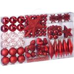 DEUBA® Bolas Adornos para Árbol de Navidad Set Completo 102Pzs. Decoración Navideña Colgante Rojo