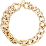 Pulseras doradas de oro de cadena con logo Swarovski para mujer 