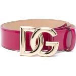 Cinturones rosas de charol de cuero  largo 105 con logo Dolce & Gabbana para mujer 