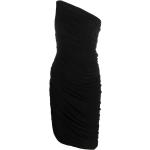 Vestidos negros de poliester de fiesta por la rodilla sin hombros NORMA KAMALI fruncido para mujer 