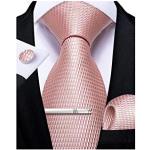 Corbatas lisas rosas de seda para San Valentín formales con rayas talla M para hombre 
