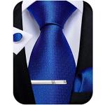 Corbatas lisas azules de seda para San Valentín formales Talla Única para hombre 