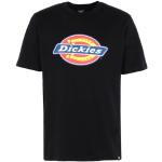 Camisetas negras de algodón de manga corta manga corta con cuello redondo con logo Dickies talla XS para hombre 