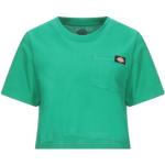 Camisetas verdes de algodón de manga corta manga corta con cuello redondo de punto Dickies talla XS para mujer 