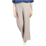 Pantalones grises de lino de cintura alta rebajados Diega talla XS para mujer 