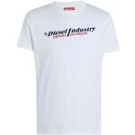 Camisetas blancas de algodón de manga corta tallas grandes manga corta con cuello redondo con logo Diesel talla XS para hombre 