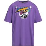 Camisetas lila de algodón de manga corta manga corta con cuello redondo de punto Diesel talla XS para hombre 