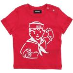 Camisetas rojas de algodón de manga corta infantiles Diesel 6 años para bebé 