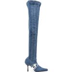 Botas azules de tela de piel  con cremallera con tacón más de 9cm con logo Diesel talla 39 para mujer 