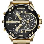Relojes dorados de acero inoxidable de pulsera rebajados impermeables con multifunción Diesel para hombre 