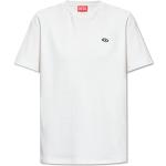 Camisetas blancas de algodón de manga corta manga corta con cuello redondo Diesel talla L para mujer 