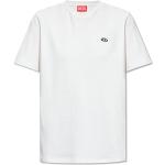 Camisetas blancas de algodón de manga corta manga corta con cuello redondo Diesel talla M para mujer 