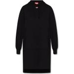 Vestidos negros de algodón con capucha informales con logo Diesel talla XS para mujer 