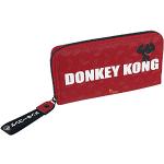 Difuzed Donkey Kong Logo Zip Around Wallet Purse, Accesorio de Viaje-Billetera Plegable para Mujer, Red, Talla única