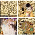 Cuadros modernos multicolor de madera Gustav Klimt 
