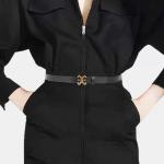 Cinturones negros de cuero con hebilla  vintage talla M para mujer 