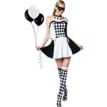 Disfraces blancos de poliester de Halloween a cuadros talla XL para mujer 