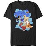 Disney Aladdin Agrabah Dance Off-Camiseta de Manga Corta, Negro, L Unisex Adulto