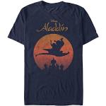 Disney Aladdin Flyin High Organic-Camiseta de Manga Corta, Azul Marino, XL Unisex Adulto