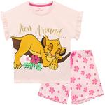 Pijamas rosas de manga corta infantiles El rey león Simba floreados 4 años para niña 