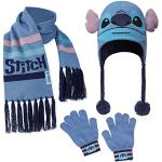 Disney Gorro de Stitch con Orejas Gorro Lilo y Stitch Divertido Colección Oficial (Azul Stitch-3 Piezas)
