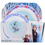 Sets de platos morados de plástico Frozen aptos para microondas en pack de 3 piezas para 3 personas 