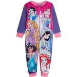 Disney Princesa - Pijama de Forro Polar Todo en uno, Top con Mangas largas y Parte Inferior con puños para niñas, Rosa, Edad 7-8 Años