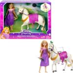 Mattel Disney Princess Rapunzel y Maximus Muñeca princesa con caballo de juguete, +3 años (HLW23)