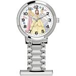 Relojes plateado de plata de bolsillo Princesas Disney redondos analógicos con correa de plata para mujer 