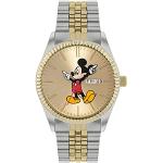 Relojes de acero inoxidable de pulsera Disney Mickey Mouse Cuarzo analógicos para mujer 