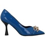 Zapatos azules neón de goma de tacón lacado Divine Follie talla 39 para mujer 