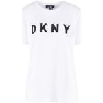 Camisetas blancas de algodón de manga corta manga corta con cuello redondo de punto DKNY talla XS para mujer 